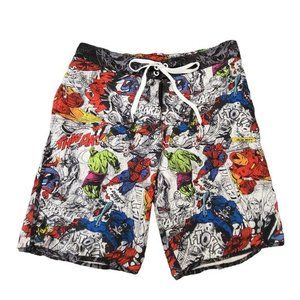 Men's Marvel Comics Swim Trunks All Over Print Board Shorts‎
